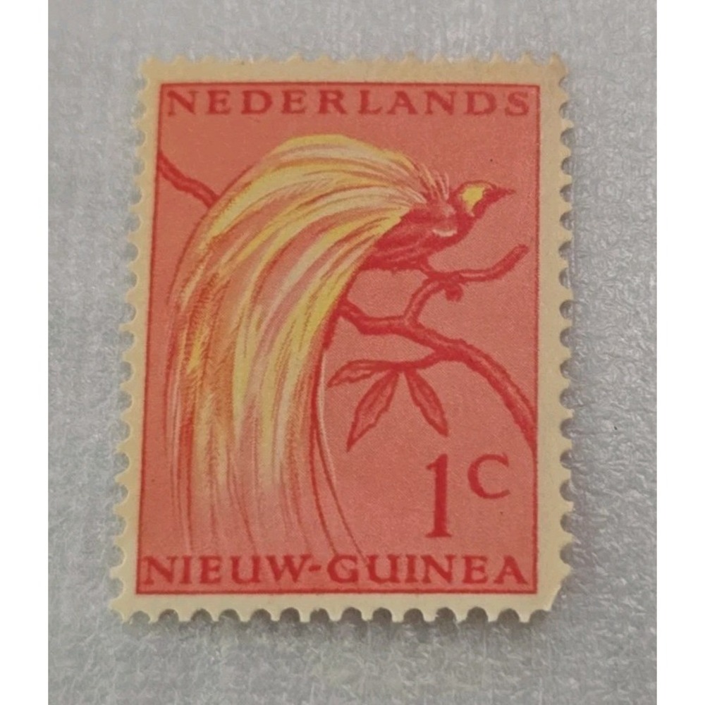 1-centime Postage Stamp Netherlands Nieuw-Guinea 1954 "Bird Of Paradise"
